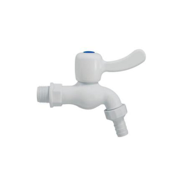CANILLA PVC ESFÉRICA 1/2` BLANCA C/MANGA MALVAR