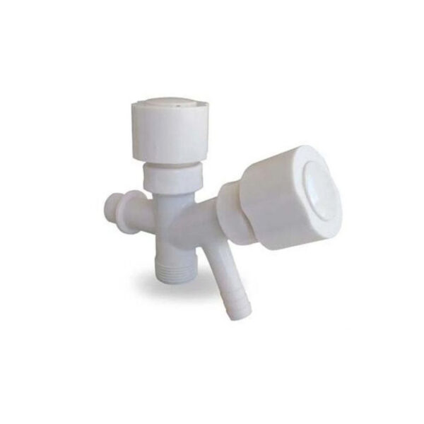 CANILLA PLASTICA BLANCA DOBLE P/LAV. LATYN