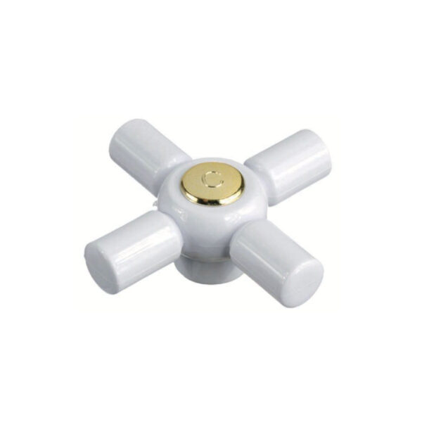 VOLANTE TIPO CRUZ BLANCO - ORO  ( 24 )