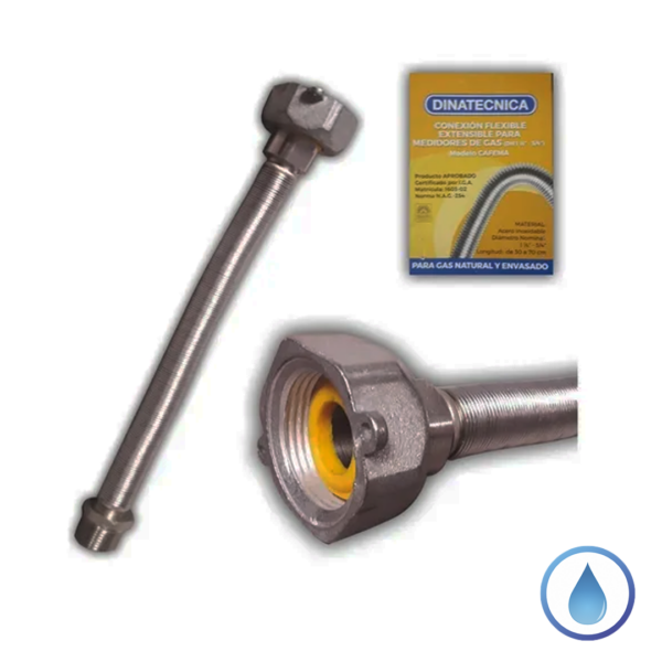 FLEXIBLE GAS  P/GABINETE DE GAS 3/4 C/PILAR 11/4 DINATECNICA