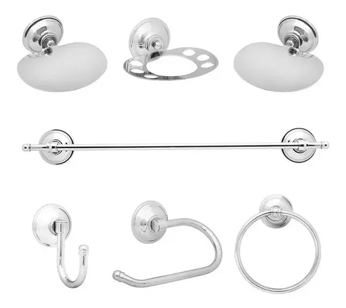 JUEGO BAÑO SET DE 7 PIEZAS METALICO